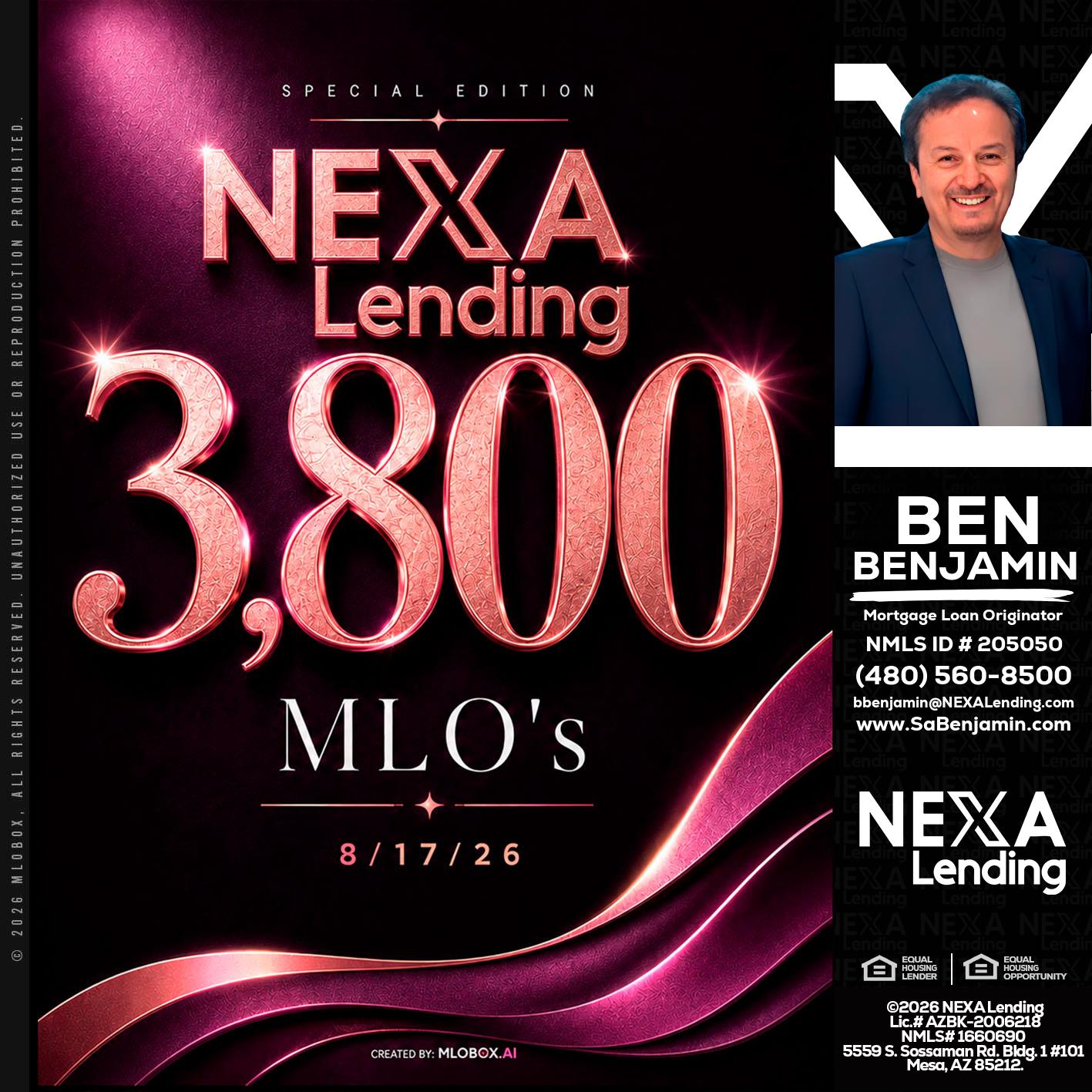 3800 MLOs - Ben Benjamin -Mortgage Loan Originator