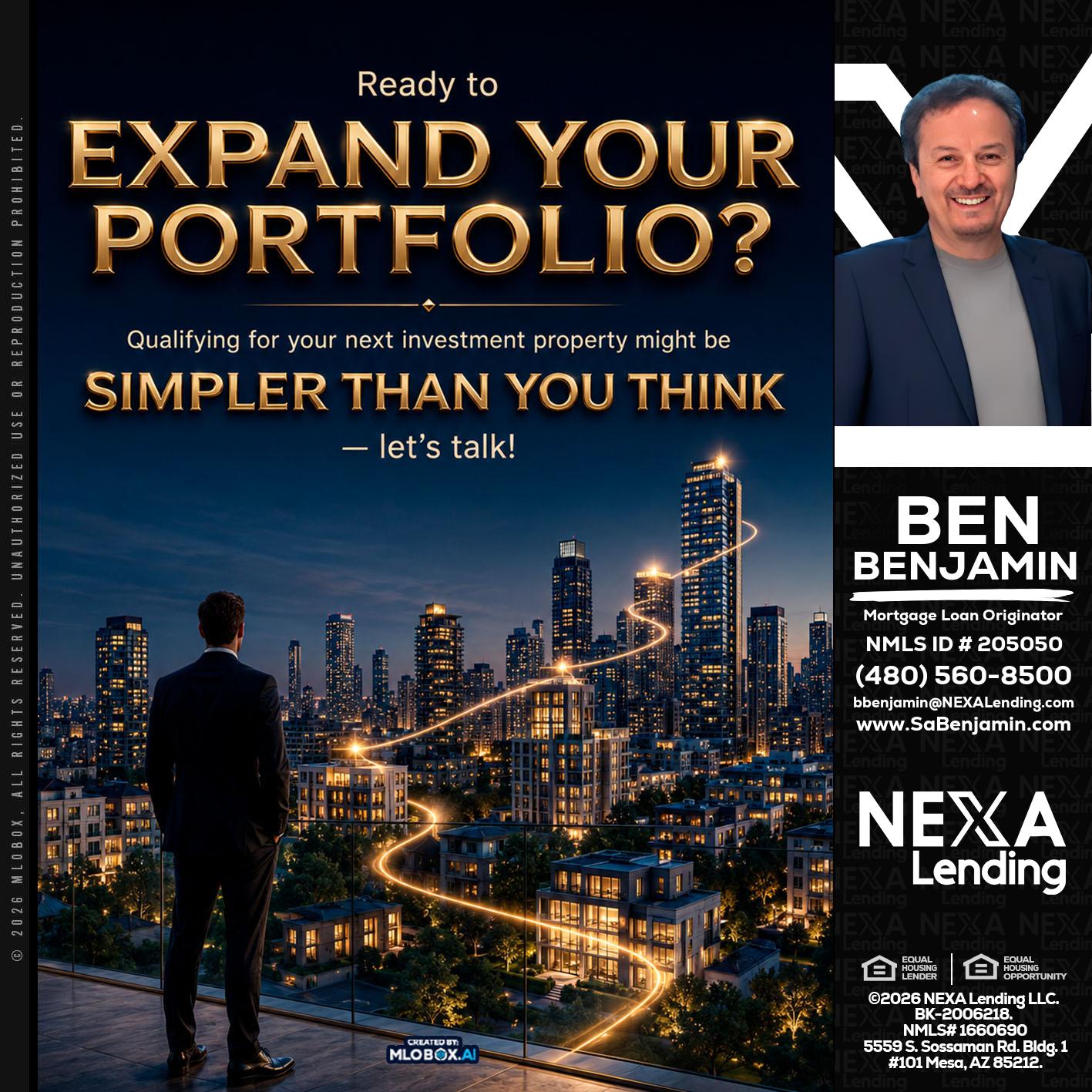 expand you portfolio - Ben Benjamin -Mortgage Loan Originator