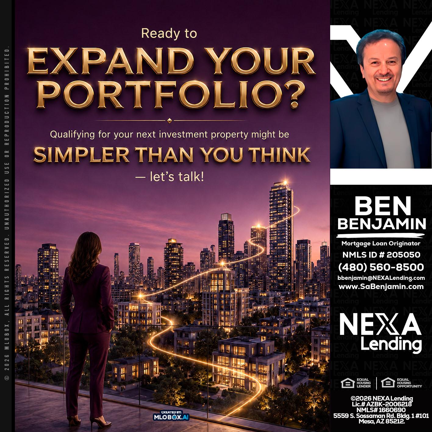 EXPAND YOUR PORTFOLIO - Ben Benjamin -Mortgage Loan Originator