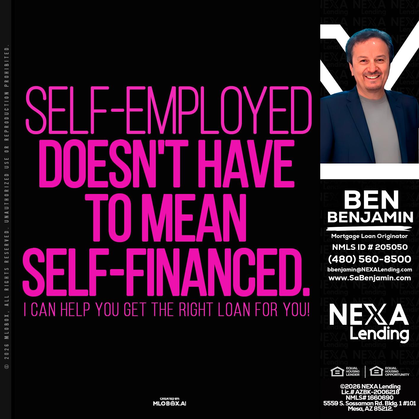 self employed - Ben Benjamin -Mortgage Loan Originator