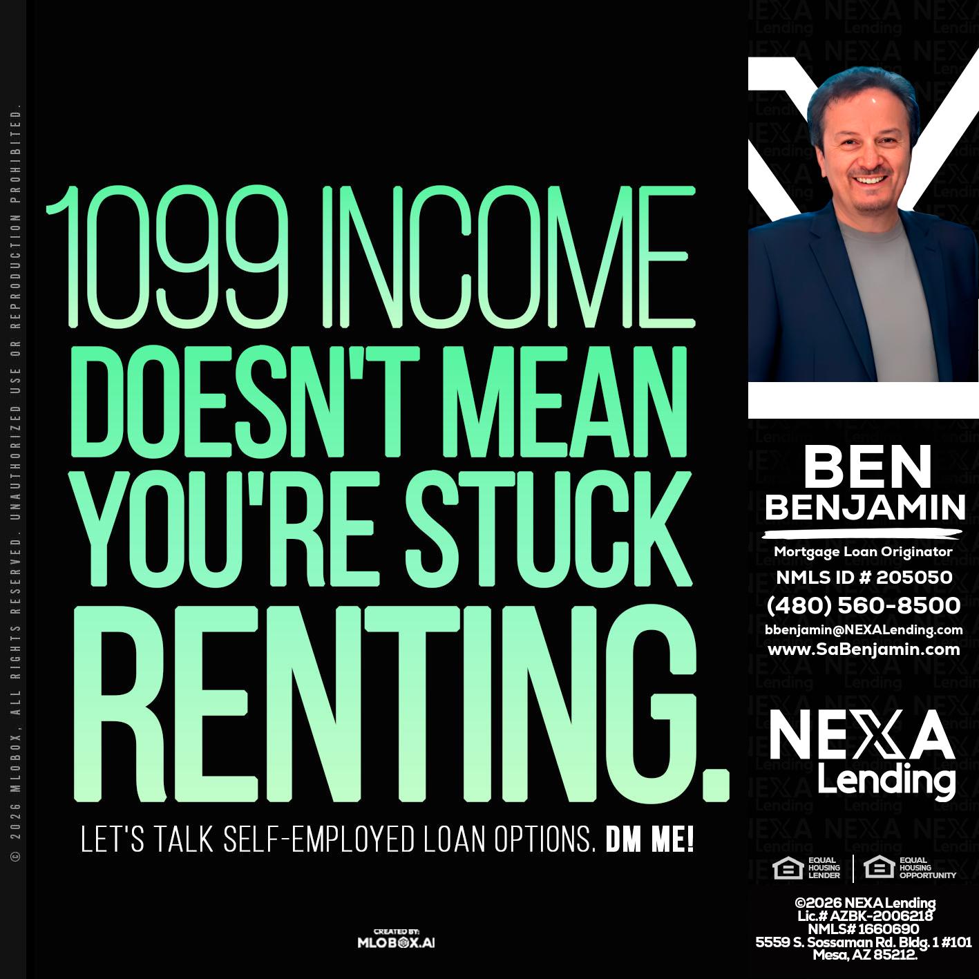 1099 income - Ben Benjamin -Mortgage Loan Originator