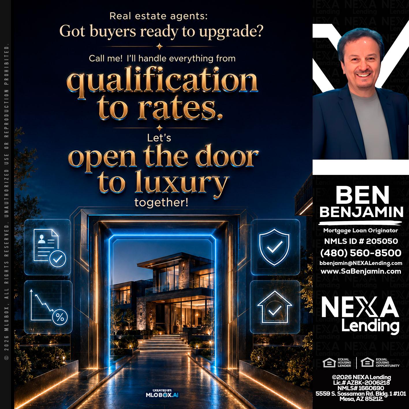 QUALIFICATION TO RATES - Ben Benjamin -Mortgage Loan Originator
