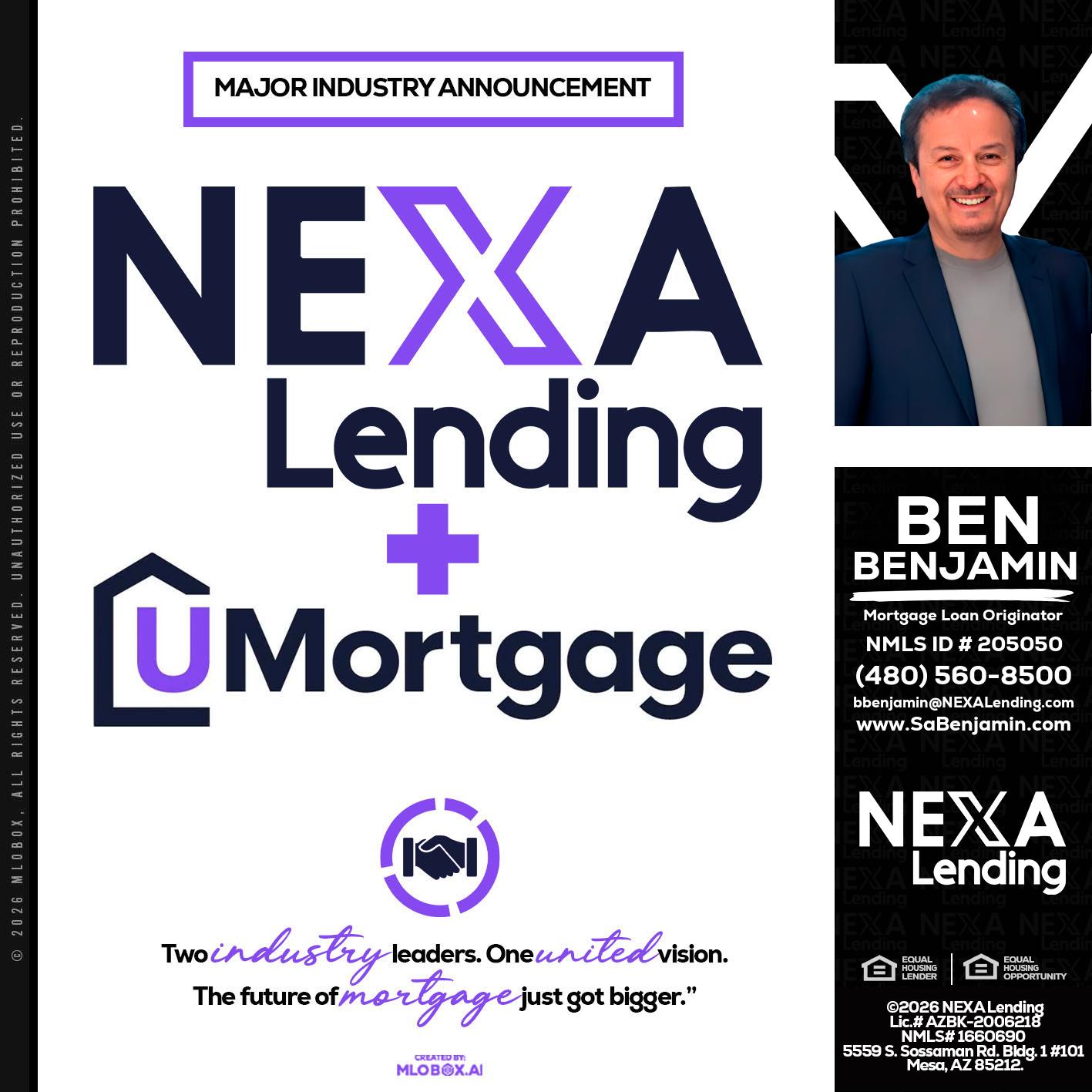NEXA LENDING U MORTGAGE - Ben Benjamin -Mortgage Loan Originator