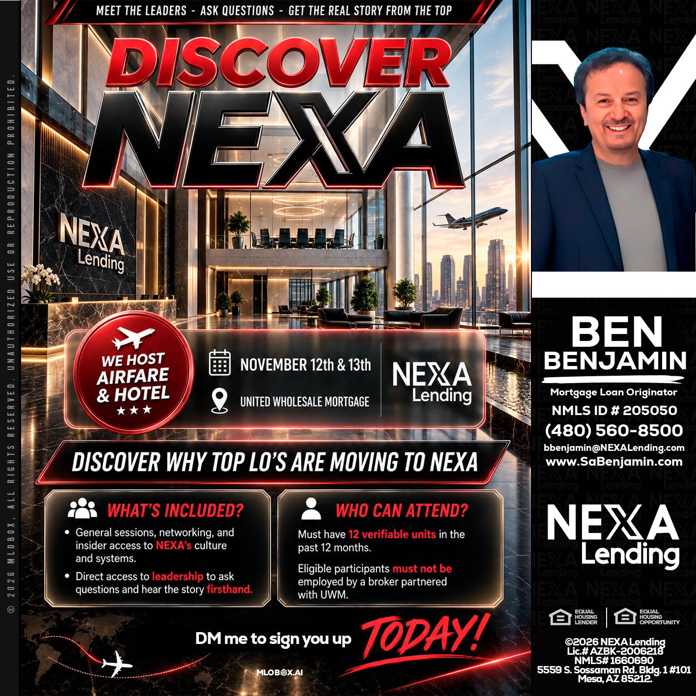 DISCOVER NEXA - Ben Benjamin -Mortgage Loan Originator