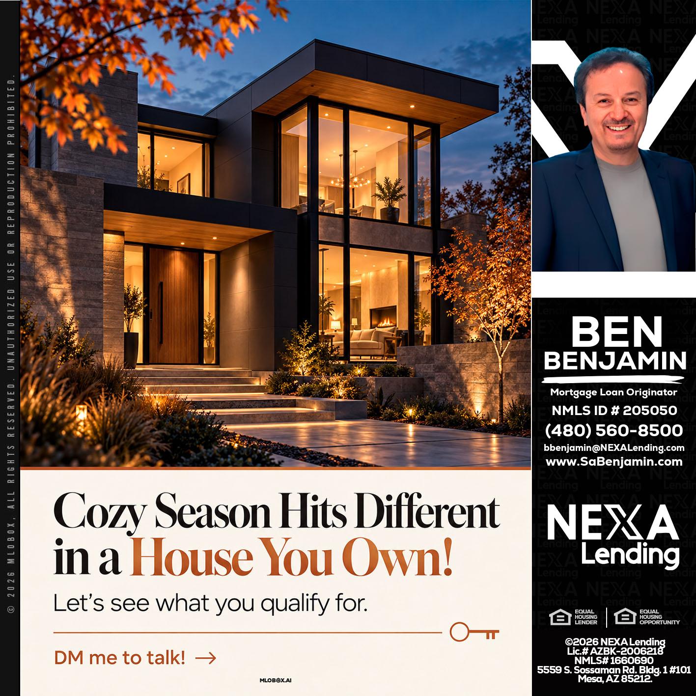 COZY SEASON - Ben Benjamin -Mortgage Loan Originator