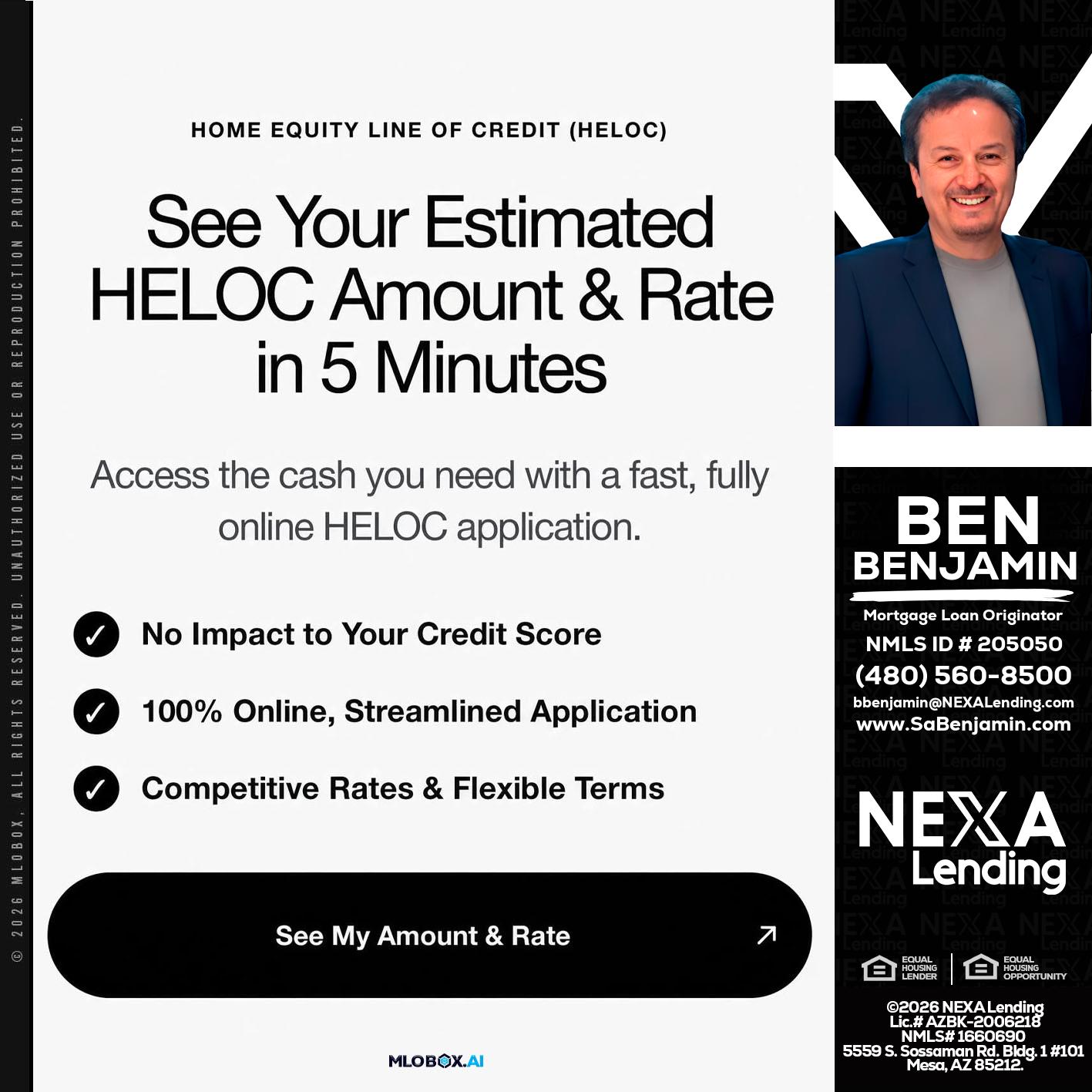 HELOC - Ben Benjamin -Mortgage Loan Originator