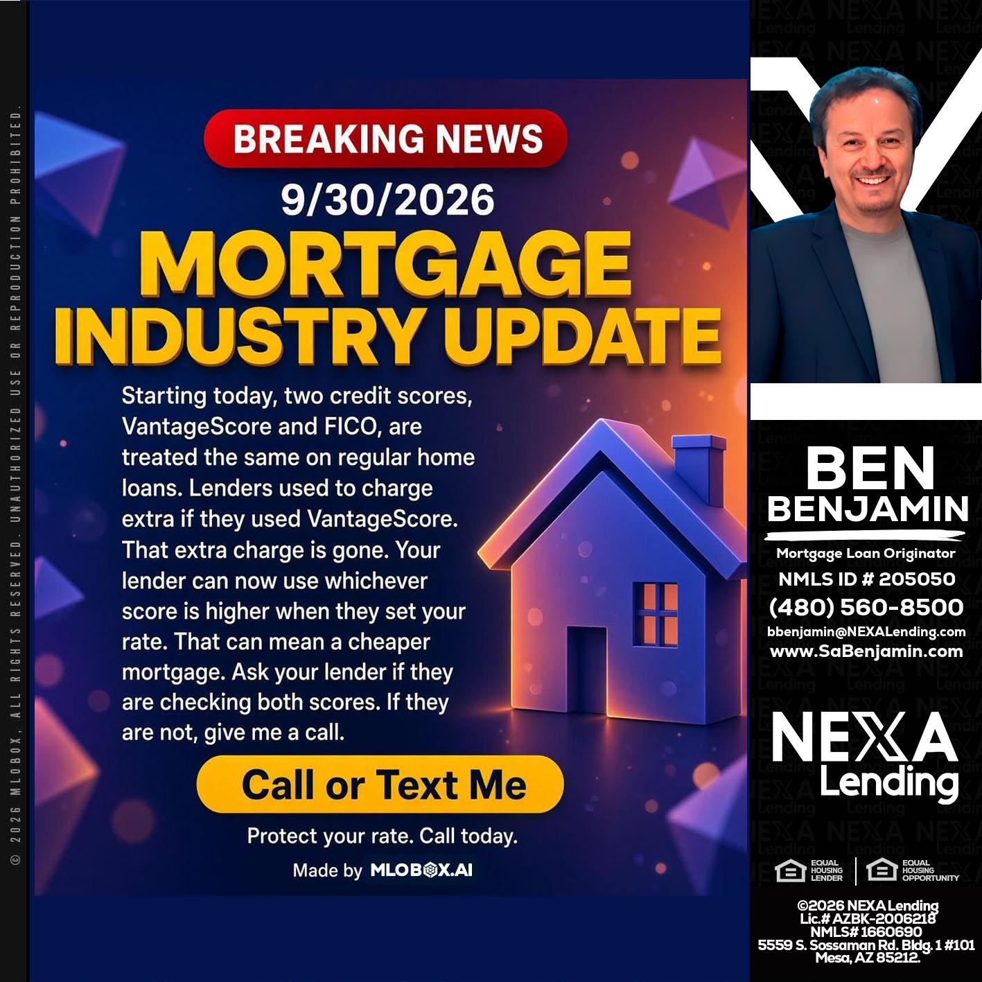 BREAKING NEWS - Ben Benjamin -Mortgage Loan Originator
