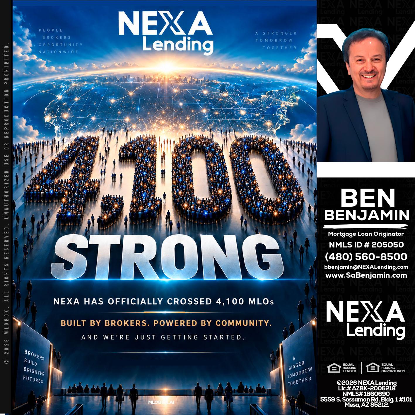 4,100 MLOs - Ben Benjamin -Mortgage Loan Originator