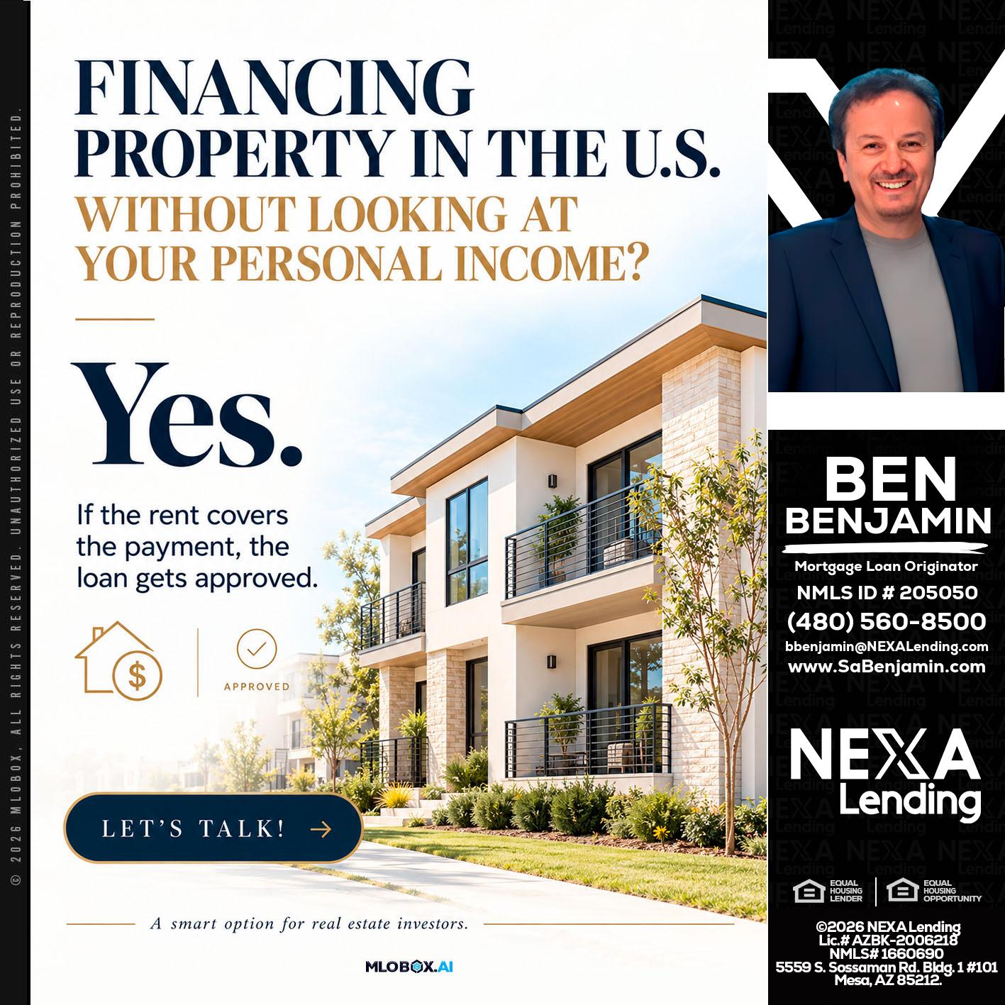 FINANCING - Ben Benjamin -Mortgage Loan Originator
