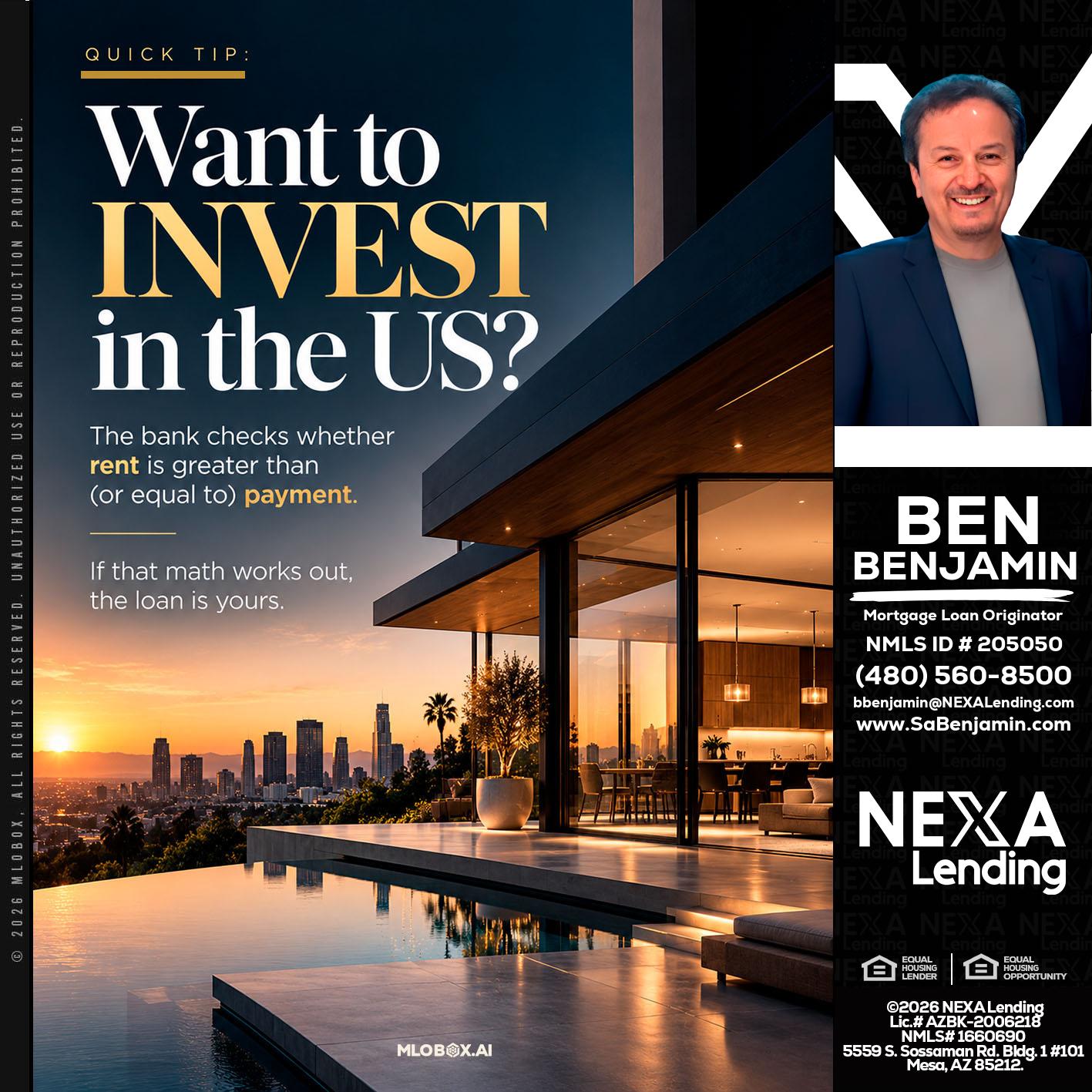 QUICK TIP - Ben Benjamin -Mortgage Loan Originator