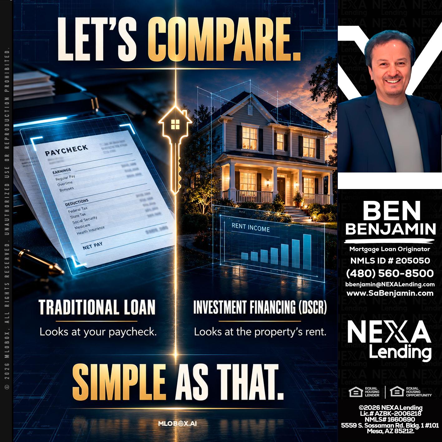 lets compare - Ben Benjamin -Mortgage Loan Originator