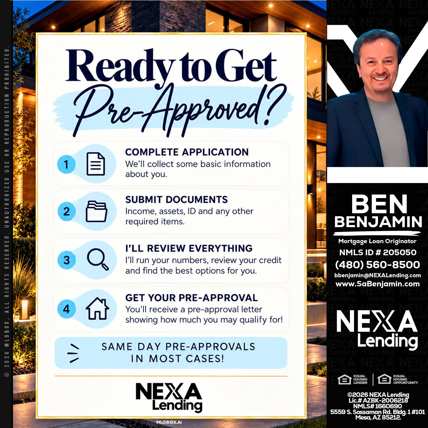 ready to get - Ben Benjamin -Mortgage Loan Originator