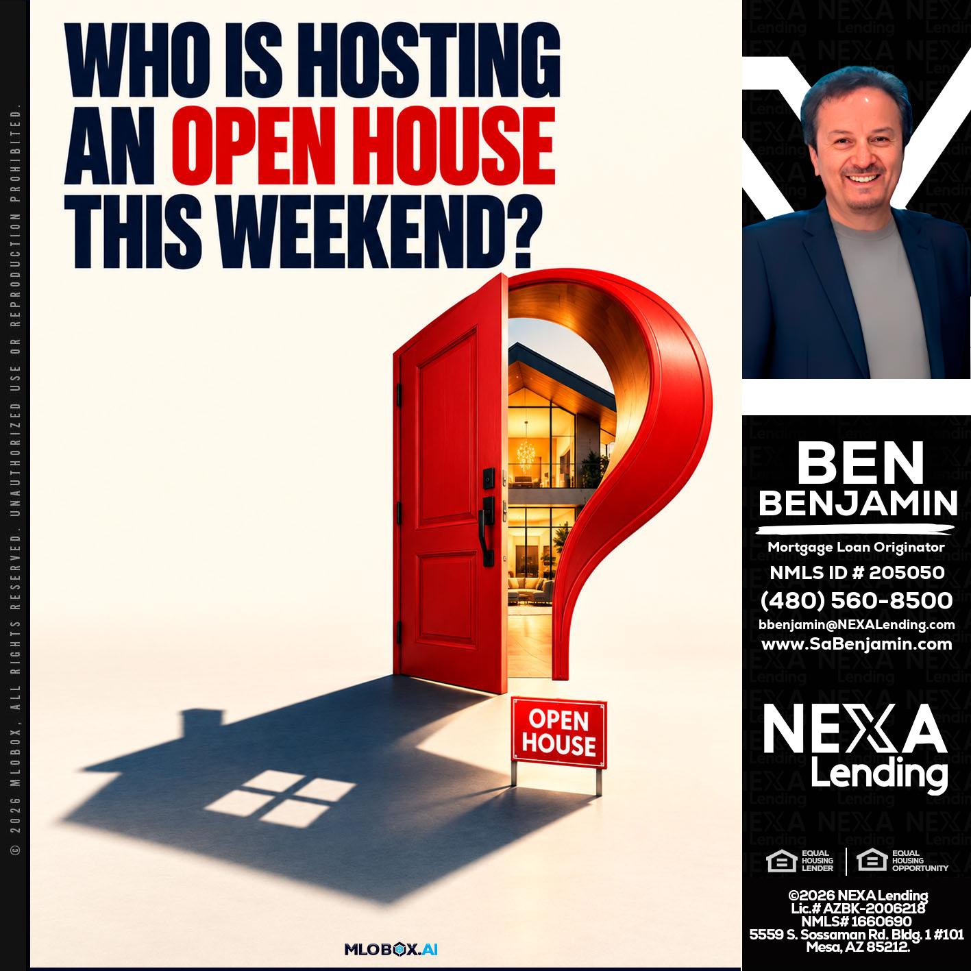 who is hosting - Ben Benjamin -Mortgage Loan Originator