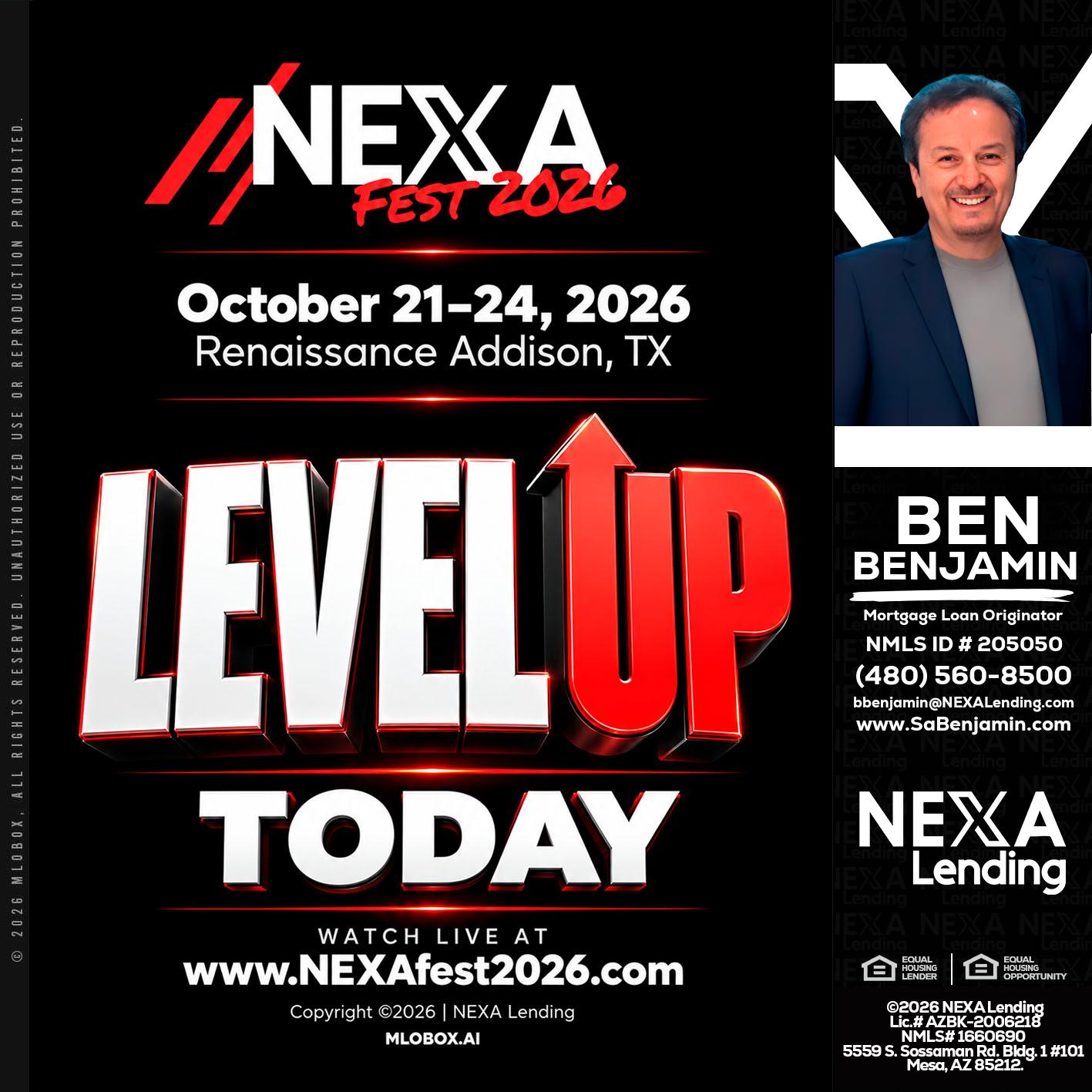 LEVEL UP TODAY - Ben Benjamin -Mortgage Loan Originator